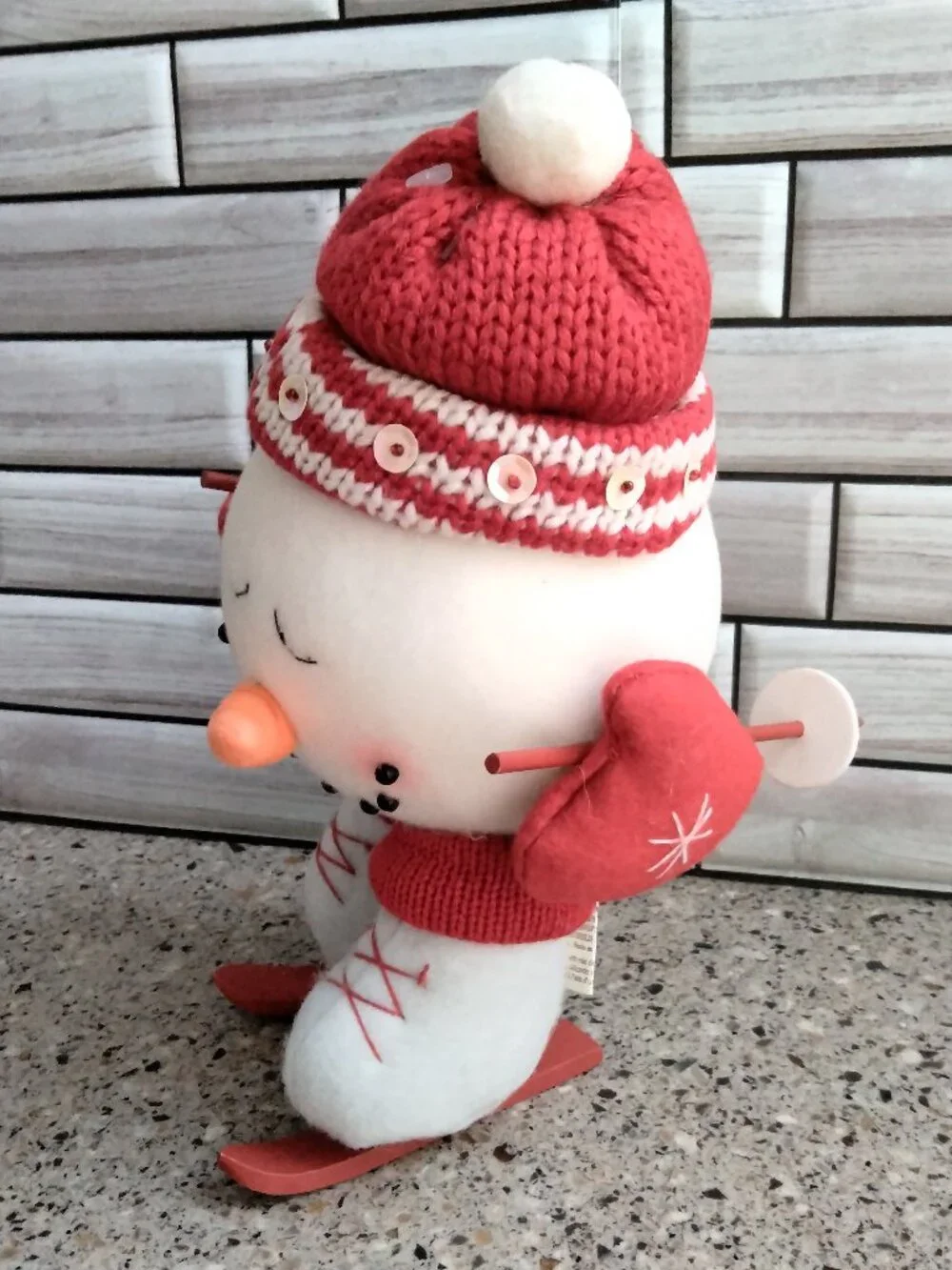 Vintage Santa's Best Skiing Snowman